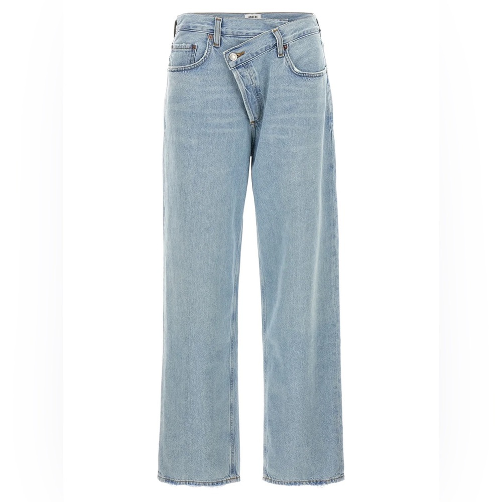Agolde Criss Cross Crossover jeans denim V button fly size 26 blue